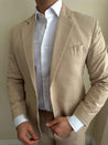 2 Piece Linen Sand Brown/Beige Suit (Pre-order)